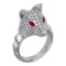 2.31 Ctw VS/SI1 Ruby and Diamond 14k white Gold Animal theme Ring (ALL DIAM