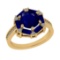 2.77 Ctw VS/SI1 Blue Sapphire and Diamond 14k Yellow Gold Engagement Ring (