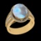 5.95 Ctw VS/SI1 Rainbow Moonstone And Diamond 14K Yellow Gold Engagement Ri