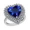 7.08 Ctw VS/SI1 Tanzanite And Diamond 18k White Gold Engagement Halo Ring