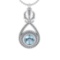 1.85 Ctw VS/SI1 Blue Topaz and Diamond 10K white Gold Pendant (ALL DIAMOND