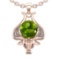 2.89 Ctw VS/SI1 Peridot and Diamond Set 10K Rose Gold Creature Theme Pendan