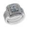 2.61 Ctw SI1/SI2 Diamond 14k white Gold Engagement Halo Ring (ALL DIAMOND A