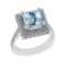 3.21 Ctw VS/SI1 Blue Topaz And Diamond 14K White Gold Engagement Ring( ALL
