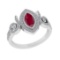 0.93 Ctw VS/SI1 Ruby and Diamond14K White Gold Engagement Ring
