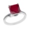 3.23 Ctw VS/SI1 Ruby and Diamond 14k white Gold Engagement Ring (ALL DIAMON