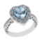 2.52 Ctw VS/SI1 Blue Topaz And Diamond 14K White Gold Engagement Ring( ALL
