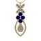 19.90Ctw VS/SI1 Blue Sapphire and Diamond 14K Yellow Gold Necklace(ALL DIAM