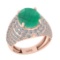 6.72 Ctw VS/SI1 Emerald And Diamond 14K Rose Gold Engagement Ring