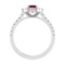 0.92 Ctw VS/SI1 Ruby and Diamond 14k white Gold Engagement Ring (ALL DIAMON