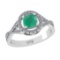 1.65 Ctw VS/SI1 Emerald and Diamond 14k white Gold Engagement Ring (ALL DIA