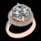 4.21 Ctw VS/SI1 Diamond 10k Rose Gold Engagement Ring (ALL DIAMOND ARE LAB