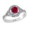 1.65 Ctw VS/SI1 Ruby and Diamond 14k white Gold Engagement Ring (ALL DIAMON