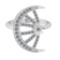 0.62 Ctw SI2/SI1 Diamond Prong Set 14k white Gold Engagement Ring (ALL DIAM
