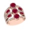 4.22 Ctw VS/SI1 Ruby and Diamond 14k Rose Gold Engagement Ring (ALL DIAMOND