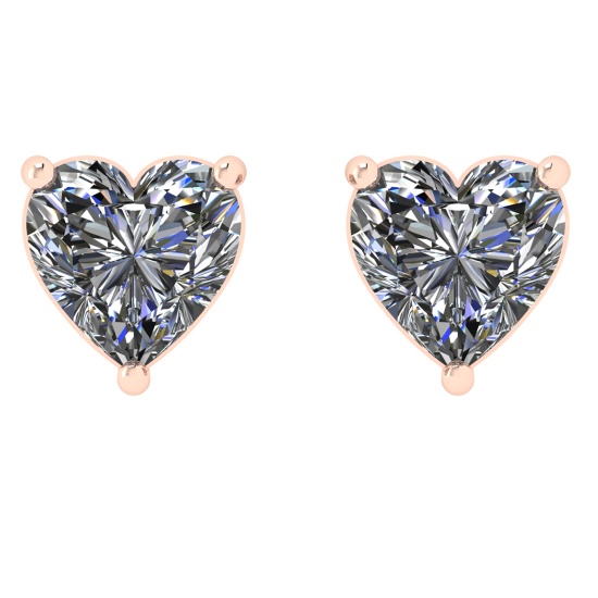 1.00 Ctw VS/SI1 Diamond 14k Rose Gold Stud Earrings (ALL DIAMOND ARE LAB GR