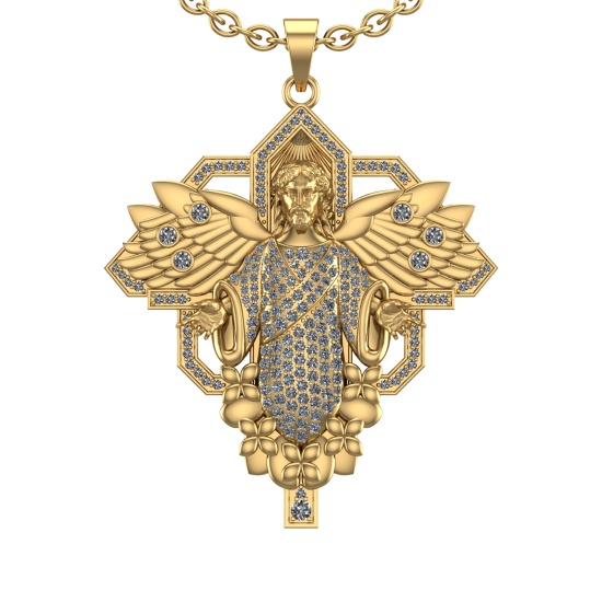 1.95 Ctw SI2/SI1 Diamond 14k Yellow Gold Pendant (ALL DIAMOND ARE LAB GROWN