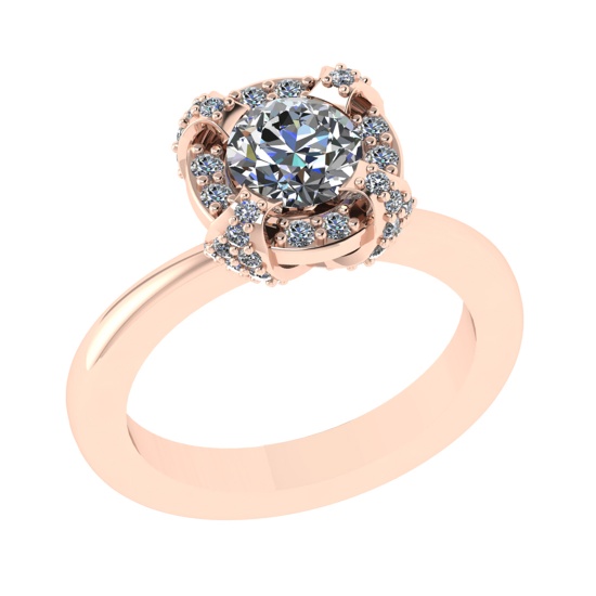 1.37 Ctw VS/SI1 Diamond 14k Rose Gold Engagement Ring (ALL DIAMOND ARE LAB