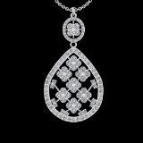2.17 Ctw VS/SI1 Diamond 10k white Gold Pandant (ALL DIAMOND ARE LAB GROWN )