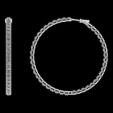 0.42 Ctw VS/SI1 Diamond 14K White Gold Hoop Earrings (ALL DIAMOND ARE LAB G