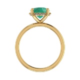 2.59 Ctw VS/SI1 Emerald and Diamond 14k Yellow Gold Engagement Ring (ALL DI