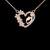 0.32 Ctw VS/SI1 Diamond 14 K Rose Gold Necklace(ALL DIAMOND ARE LAB GROWN )