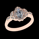 1.41 Ctw VS/SI1 Diamond 14 K Rose Gold Engagement Ring (ALL DIAMOND ARE LAB