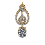 6.87 Ctw VS/SI1 Diamond Prong Set 14K Yellow Gold Pandant (ALL DIAMOND ARE