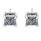 1.58 Ctw VS/SI1 Diamond 14k white Gold Stud Earrings (ALL DIAMOND ARE LAB G