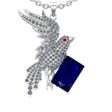 9.27 Ctw VS/SI1 Blue Sapphire and Diamond 14K White Gold Pendant (ALL DIAMO
