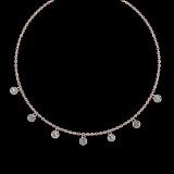1.05 Ctw VS/SI1 Diamond 14K Rose Gold Yard Necklace (ALL DIAMOND ARE LAB GR