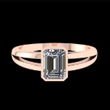 1.00 Ctw VS/SI1 Diamond Prong Set 10K Rose Gold Solitaire Ring (ALL DIAMOND