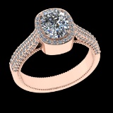 1.88 Ctw VS/SI1 Diamond 14 K Rose Gold Engagement Ring (ALL DIAMOND ARE LAB