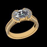 2.11 Ctw VS/SI1 Diamond 10k Yellow Gold Engagement Ring (ALL DIAMOND ARE LA