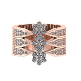 1.24 Ctw VS/SI1 Diamond 14K Rose Gold Cluster Engagement Ring (ALL DIAMOND