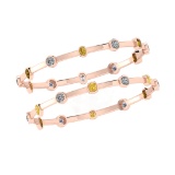 6.96 Ctw VS/SI1 Fancy Natural Yellow Brown and white Diamond 14K Rose Gold