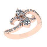 0.98 Ctw VS/SI1 Diamond 14K Rose Gold Engagement Ring (ALL DIAMOND ARE LAB
