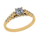 0.80 Ctw SI2/SI1 Diamond 14k Yellow Gold Engagement Ring (ALL DIAMOND ARE L