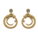 1.00 Ctw VS/SI1 Diamond Prong Set 14k Yellow Gold Earrings (ALL DIAMOND ARE
