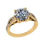 2.44 Ctw VS/SI1 Diamond 14K Yellow Gold Engagement Ring (ALL DIAMOND ARE LA