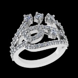 1.36 Ctw VS/SI1 Diamond Prong Set 10k white Gold Engagement Ring (ALL DIAMO