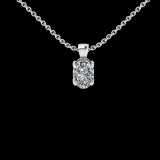 1.20 Ctw VS/SI1 Diamond Style 14 K White Gold Solitaire Necklace(ALL DIAMON