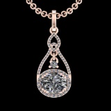 3.43 Ctw VS/SI1 Diamond 10k Rose Gold Christmas Theme Pandant (ALL DIAMOND