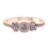 0.52 Ctw VS/SI1 Diamond Prong Set 14K Rose Gold Engagement Ring