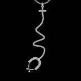 0.87 Ctw VS/SI1 Diamond 10K White Gold Veterinary Doctor theme Pendant (ALL