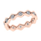 0.82 Ctw VS/SI1 Diamond 14k Rose Gold Eternity Ring (ALL DIAMOND ARE LAB GR