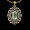 20.23 Ctw VS/SI1 Green Amethyst And Diamond 14K Yellow Gold Necklace( ALL D