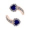 4.24 Ctw VS/SI1 Blue Sapphire and Diamond14K Rose Gold Engagement Ring