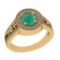 1.36 Ctw VS/SI1 Emerald and Diamond 14k Yellow Gold Engagement Ring