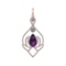 71.81 Ctw SI2/SI1 Amethyst and Diamond Prong Set 14k Rose Gold Pendant (ALL